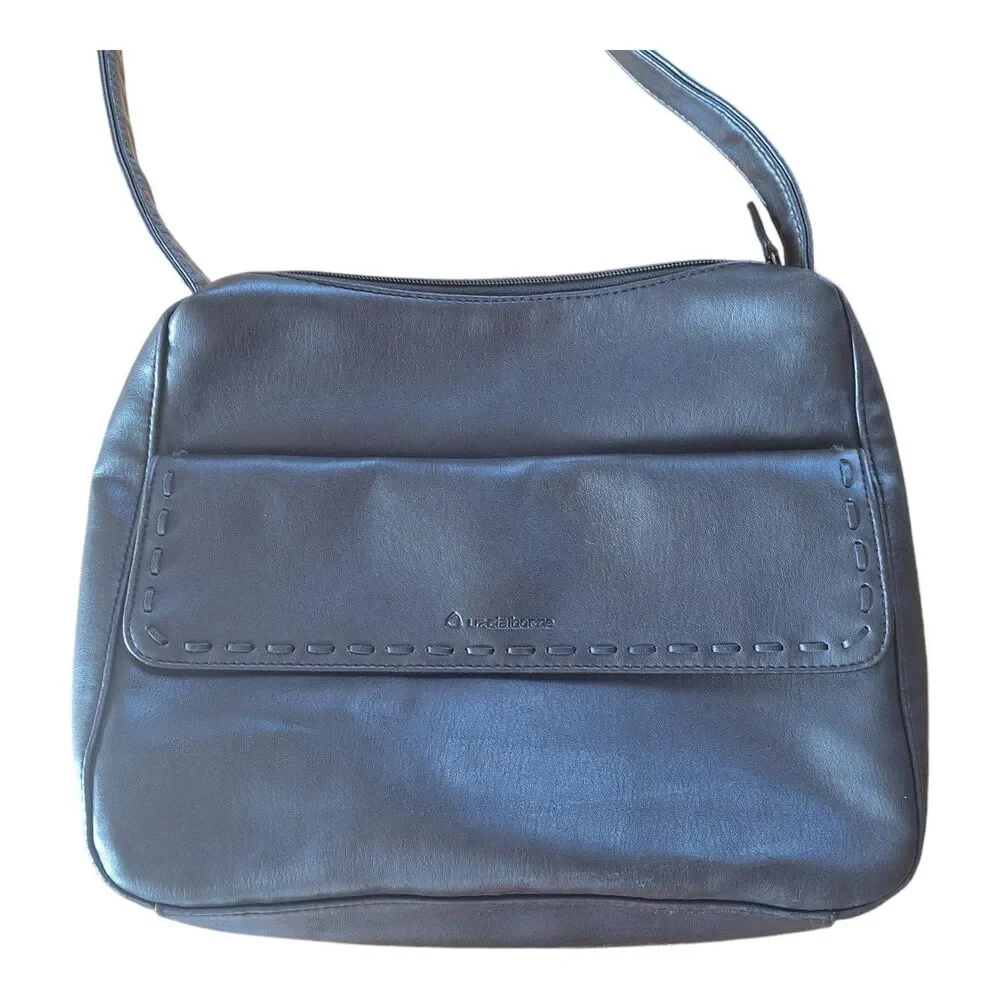 Liz Claiborne Crossbody Handbag Black Purse Pocketbook Y2K Shoulder Bag Roomy